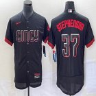 Nike Cincinnati Reds #37 Tyler Stephenson black Flexbase Authentic Collection Jersey big logo-BD 03