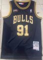 Chicago Bulls #91 Dennis Rodman blackThrowback nba jerseys-XD