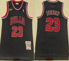 Chicago Bulls #23 Michael Jordan black throwback nba basketball jerseys with Finals patch-XD