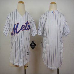 Youth New York Mets blank White Blue Strip MLB bseball jersey