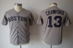 Boston Red Sox 13 carl crawford grey mlb kid jerseys