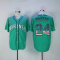 2016 Seattle Mariners #24 Ken Griffey green USA Flag Majestic baseball Jerseys