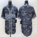 Nike Los Angeles Dodgers blank gray camo baseball Jerseys Joint name -BD