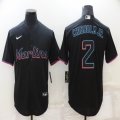 Nike Miami Marlins #2 Chisholm JR. Nike black 2021 City Connect Replica Player Jersey-BD