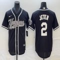 Nike New York Yankees #2 Derek Jeter black majestic baseball Jersey Joint name 02