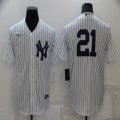 Nike New York Yankees #21 white majestic baseball Jersey-BD