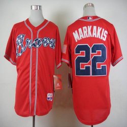 Atlanta Braves #22 Nick Markakis red mlb baseball jersey