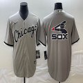 Nike Chicago White Sox blank gray majestic baseball jersey big logo 02