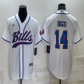 Nike Buffalo Bills #14 Stefon Diggs white baseball jerseys Joint name-BD