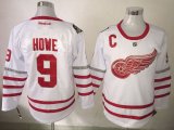 Reebok Detroit Red Wings #9 Gordon Howe white 2017 Centennial Classic Premier Player Jersey