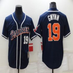 Nike San Diego Padres #19 Tony Gwynn throwback Dark blue MLB jersey-BD