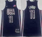 United States Team #11 Joel Embiid dark blue basketball jerseys