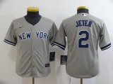 Youth Nike New York Yankees #2 Derek Jeter Grey majestic MLB baseball Jerseys