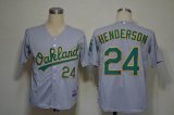 Oakland Athletics #24 Rickey Henderson Grey MLB Jerseys