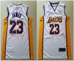 Nike Los Angeles Lakers #23 LeBron James white basketball jerseys-TY