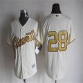 San Francisco Giants #28 Buster Posey cream Majestic baseball jersey