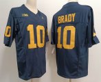 Michigan Wolverines #10 Tom Brady dark blue College Football Limited Jersey 03