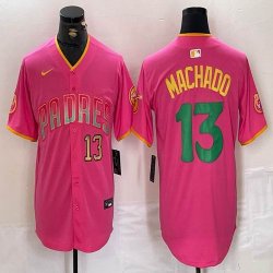 Nike Pittsburgh Pirates #13 Manny Machado pink MLB Baseball jerseys Joint name-BD 03