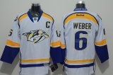 Reebok Nashville Predators #6 Shea Weber white ice hockey Jerseys