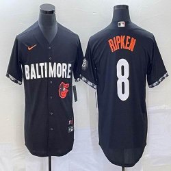 Nike Baltimore Orioles #8 Cal Ripken black majestic baseball jersey city version-BD 04