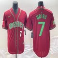 2023 World Cup Mexico #7 Julio Urias red majestic baseball jerseys 49