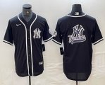 Nike New York Yankees blank black majestic baseball Jersey Joint name big logo 03