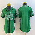 Women Philadelphia Eagles blank green baseball jerseys Joint name-BD 01