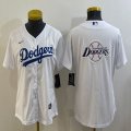 Youth Los Angeles Dodgers blank white majestic baseball Jerseys-BD 03