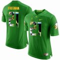 Oregon Ducks #21 Royce Freeman Green With Portrait Print College Football Jersey