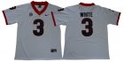 Georgia Bulldogs #3 WHITE college football jersey -White