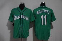 Seattle Mariners #11 Edgar Martinez green majestic baseball Jersey