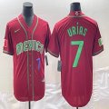 2023 World Cup Mexico #7 Julio Urias red majestic baseball jerseys 54