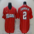 Miami Marlins #2 Chisholm JR. Nike Red 2021 City Connect Replica Player Jersey-BD