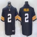 Nike Pittsburgh Steelers #2 Justin Fields black Color Rush Limited Jersey