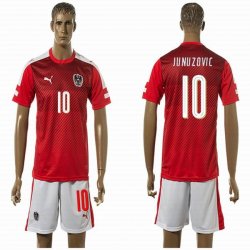 2016 Austria European Cup JUNUZOVIC #10 red white soccer jersey home