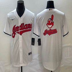 Nike Cleveland Indians blank white majestic baseball jersey big logo-BD