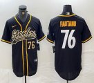 Nike Steelers #76 Fautanu black baseball Joint name -BD 01