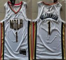 Nike New Orleans Pelicans #1 Zion Williamson white NBA basketball jerseys 75Th -XD