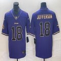 Custom Nike Dallas Vikings #18 Justin Jefferson purple gold Color Rush Limited Jersey-BD