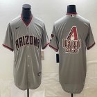 Nike Arizona Diamondback blank gray majestic baseball Jersey big logo 01