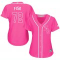 2017 Women Chicago White Sox #72 Carlton Fisk pink majestic mlb jersey