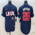 2023 World Cup #28 Arenado blue USA majestic baseball jerseys 07