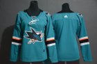 Women Adidas San Jose Sharks blank green Ice Hockey Jersey