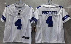 Women Dallas Cowboys #4 Dak Prescott white Nike Vapor F.U.S.E. Limited Jersey