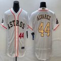 Nike Houston Astros #44 Yordan Alvarez white gold Flexbase Authentic Collection Jersey 03