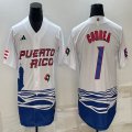 Puerto Rico Baseball #1 Correa White 2023 World Baseball Classic Replica Player Jersey 09