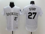 2016 Colorado Rockies #27 Trevor Story white Flexbase Authentic Collection Jersey