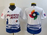 Youth Puerto Rico Baseball blank White 2023 World Baseball Classic Replica Player Jersey 05