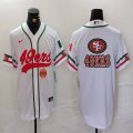 Nike San Francisco 49ers blank white baseball jerseys Joint Name 05