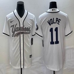 Nike New York Yankees #11 Anthony Volpe white majestic baseball Jerseys Joint name 03